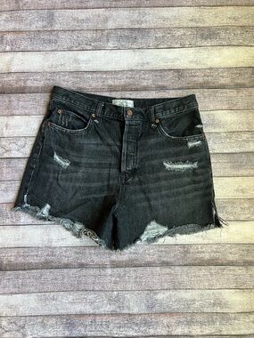 We The Free Black Distressed Denim Cutoff Shorts Size 31